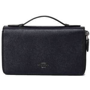 画像: 【COACH】コーチ メンズ コーティングレザー セカンドバッグ トラベルキット ポシェット クラッチバッグ ブラック〔日本未発売〕