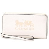 画像: 【COACH】コーチ ペブルレザー ロゴ 型押し ジップ ラージ フォン iPhone スマホ ウォレット リストレット 財布 チャーク〔日本未発売〕