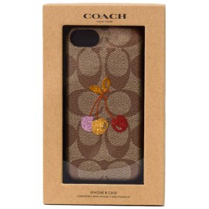 画像: 【COACH】コーチ コーティングキャンバス シグネチャー チェリー さくらんぼ柄 プリント iPhone6s、iPhone7、iPhone8専用 ケース カーキマルチ〔日本未発売〕