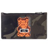 画像: 【COACH】コーチ コーティングキャンバス カーフレザー WhIsBe ウィズビー コラボ シグネチャー ヴァンダル ガミー ベア カモフラージュ 迷彩柄 プリント ジップ コインケース 小銭入れ カードケース グリーン〔日本未発売〕