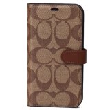 画像: 【COACH】コーチ コーティングキャンバス スムースレザー シグネチャー フォリオ 手帳型 iPhoneX/Xs（iPhone10/10s）専用 ケース カーキ（日本未発売）