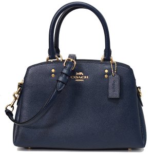 画像: 【COACH】コーチ クロスグレインレザー ミニ リリー キャリオール 2WAY ショルダー ハンドバッグ ミッドナイト（日本未発売）