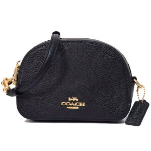 画像: 【COACH】コーチ クロスグレインレザー ミニ セレナ クロスボディ 2WAY ショルダー 斜め掛け クラッチ バッグ ブラック（日本未発売）