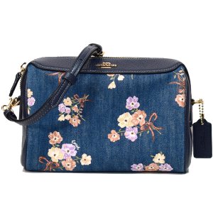 画像: 【COACH】コーチ デニム ペブルレザー ベネット ペインテッド フローラル フラワー 花柄 ボックス プリント クロスボディー 2WAY クラッチ 斜めがけ ショルダーバッグ デニムマルチ（日本未発売）