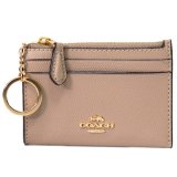 画像: 【COACH】コーチ クロスグレインレザー ロゴ キーリング付き ミニ スキニー IDケース コインケース トープ（日本未発売）