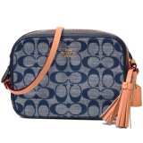 画像: 【COACH】コーチ シャンブレー スムースレザー シグネチャー ミニ カメラバッグ クロスボディー ショルダーバッグ デニムマルチ（日本未発売）