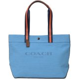 画像: 【COACH】コーチ キャンバス ぺブルレザー トート カラーブロック ロゴ トートバッグ アクアダークサドルマルチ〔日本未発売〕