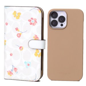 画像: 【COACH】コーチ コーティングキャンパス シグネチャー フォリオ 花柄 フラワー フローラル プリント iPhone13PRO MAX 専用 手帳型 ケース チャークマルチ（日本未発売）