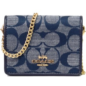 新品 COACH マネークリップ 折り財布 カラー デニム 正規品