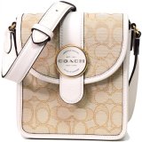 画像: 【COACH】コーチ ジャガード レザー シグネチャー ノースサウス ロニー クロスボディ 斜めがけ ショルダーバッグ ライトカーキ×チャーク（日本未発売）