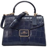 画像: 【COACH】コーチ クロコダイル エンボスドレザー ペッパー トップ ハンドル サッチェル クロスボディ 2WAY ショルダー ハンドバッグ ミッドナイト（日本未発売）