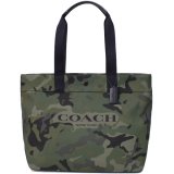 画像: 【COACH】コーチ キャンバス ぺブルレザー トート 迷彩柄 カモフラ ロゴ トートバッグ ダークオリーブ〔日本未発売〕