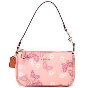 画像: 【COACH】コーチ レザー バタフライ 蝶 ノリータ 19 リストレット マルチ ポーチ ミニ ハンドバッグ シェルピンクマルチ〔日本未発売〕