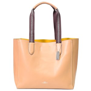 画像: 【COACH】コーチ ぺブルレザー ダービー トート ショルダーバッグ ラテ（日本未発売）