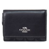 画像: 【COACH】コーチ コーティングキャンバス レザー シグネチャー スモール マイクロ ウォレット コンパクト 三つ折り財布 グラファイト×ブラック（日本未発売）