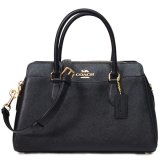 画像: 【COACH】コーチ クロスグレインレザー ダーシー ロゴ キャリオール 2WAY ショルダー クロスボディ 斜め掛け ハンドバッグ ブラック（日本未発売）