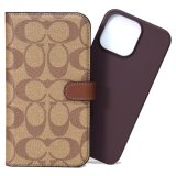 画像: 【COACH】コーチ コーティングキャンバス シグネチャー フォリオ 2way iPhone15 PRO MAX 専用 手帳型 スマホケース スマホカバー カーキ（日本未発売）