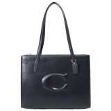 画像: 【COACH】コーチ バッグ カーフレザー ニーナ C ロゴ 3D ぷっくり 立体 もこもこ ステッチ トートバッグ ブラック〔日本未発売〕