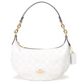 画像: 【COACH】コーチ バッグ コーティングキャンバス レザー シグネチャー ロゴ ペイトン ショルダー ハンドバッグ チャーク×グレイシャーホワイト(日本未発売）