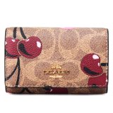 画像: 【COACH】コーチ キーケース コーティングキャンバス レザー シグネチャー チェリー さくらんぼ ロゴ 5連 スマートキー対応 キーケース タンマルチ（日本未発売）