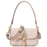 画像: 【COACH】コーチ バッグ キャンバス レザー シグネチャー ハドリー ウィズ フラップ ターンロック クロスボディ 3WAY クラッチ ショルダー ハンドバッグ ダークナチュラルマルチ（日本未発売）