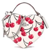 画像: 【COACH】コーチ バッグ さくらんぼ ハート チェリー レザー ダブルジップ クロスボディ 2way チェーン ハンドバッグ ショルダーバッグ チャークマルチ（日本未発売）
