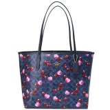 画像: 【COACH】コーチ バッグ さくらんぼ コーティングキャンバス レザー シグネチャー チェリー プリント ロゴ シティ トートバッグ デニムマルチ〔日本未発売〕
