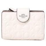 画像: 【COACH】コーチ 財布 レザー シグネチャー 型押し ロゴ ミディアム コーナー ジップ ウォレット 二つ折り財布 チャーク（日本未発売）