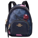 画像: 【COACH】コーチ バックパック キーホルダー コーティングキャンバス レザー シグネチャー さくらんぼ チェリー リュックサック モチーフ ミニ ポーチ 小物入れ キーホルダー バッグチャーム デニムマルチ（日本未発売）