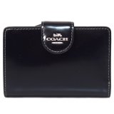 画像: 【COACH】コーチ 財布 レザー ロゴ ミディアム コーナー ジップ ウォレット 二つ折り財布 ブラック×シルバー（日本未発売）