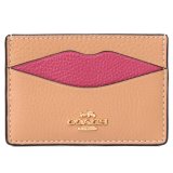 画像: 【COACH】コーチ カードケース ペブルレザー リップ カラーブロック ロゴ スリム カード入れ  定期入れ 名刺入れ ラテマルチ（日本未発売）