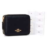 画像: 【COACH】コーチ ピルケース クロスグレインレザー ロゴ ウィークリー ピルボックス 薬入れ メディカルケース ブラック（日本未発売）