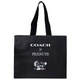 画像: 【COACH】コーチ スヌーピー ショップバッグ ピーナッツ コラボ ラージ 純正紙袋 ブラックマルチ（送料無料）