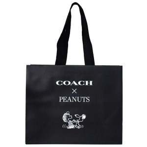 画像: 【COACH】コーチ スヌーピー ショップバッグ ピーナッツ コラボ ラージ 純正紙袋 ブラックマルチ（送料無料）
