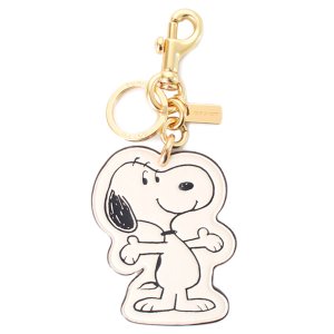 画像: 【COACH】コーチ スヌーピー キーホルダー ピーナッツ コラボ レザー バッグチャーム キーリング チャークマルチ（日本未発売）