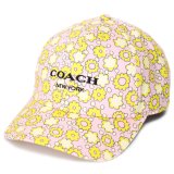画像: 【COACH】コーチ キャップ コットン シグネチャー 花柄 フラワー フローラル ロゴ ベースボール 帽子 ライム〔日本未発売〕