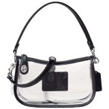 画像: 【COACH】コーチ バッグ スケルトン シースルー PVC レザー クリア スウィンガー ターンロック 2way クロスボディ 斜め掛け ショルダー ハンドバッグ ブラック（日本未発売）