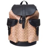 画像: 【COACH】コーチ メンズ バックパック コーティングキャンバス レザー シグネチャー ワーナー ラージ リュックサック バッグ タン×ブラック〔日本未発売〕