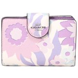 画像: 【COACH】コーチ 財布 花柄 レザー フローラル プリント ミディアム コーナー ジップ ウォレット 二つ折り財布 アイボリーマルチ（日本未発売）