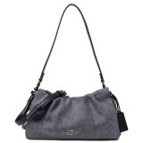 画像: 【COACH】コーチ バッグ デニム 巾着 レザー フェイ ロゴ 3WAY クロスボディ 斜め掛け ショルダー クラッチ ハンドバッグ ウォッシュドグレー（日本未発売）