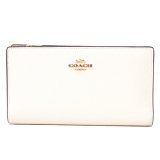 画像: 【COACH】コーチ 長財布 クロスグレインレザー ロゴ スリム ジップ ウォレット 二つ折り 長財布 チャーク〔日本未発売〕