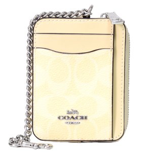 画像: 【COACH】コーチ コインケース コーティングキャンバス レザー シグネチャー チェーン ロゴ ジップ カードケース カードポーチ 定期入れ 名刺入れ 小銭入れ ヘイ（日本未発売）