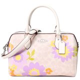 画像: 【COACH】コーチ バッグ コーティングキャンバス レザー シグネチャー 花柄 フラワー ローワン サッチェル 2WAY ボストン ショルダー ハンドバッグ サンドマルチ〔日本未発売〕