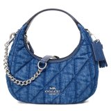 画像: 【COACH】コーチ バッグ 三日月型 デニム レザー キルティング カルメン ミニ ロゴ 2way チェーン クロスボディ 斜め掛け ショルダーバッグ ハンドバッグ デニム（日本未発売）