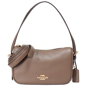 画像: 【COACH】コーチ バッグ ぺブルレザー ケイリー ロゴ 3WAY クロスボディ 斜め掛け ショルダー クラッチ ハンドバッグ ダークストーン（日本未発売）
