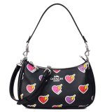 画像: 【COACH】コーチ バッグ ハートボルト PVC レザー テリ ロゴ 2way クロスボディ 斜め掛け ショルダー ハンドバッグ ブラックマルチ（日本未発売）