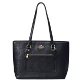 画像: 【COACH】コーチ バッグ トート ぺブルレザー シグネチャー 型押し ステーション ジップ トートバッグ ブラック〔日本未発売〕