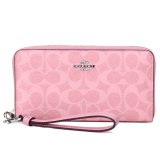 画像: 【COACH】コーチ 長財布 コーティングキャンバス レザー シグネチャー リストレット ロング ジップ アラウンド 長財布 ダスティピンク(日本未発売)