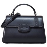 画像: 【COACH】コーチ バッグ レザー エライザ ロゴ トップ ハンドル サッチェル クロスボディ 2WAY ショルダー ハンドバッグ ブラック(日本未発売)