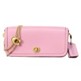画像: 【COACH】コーチ バッグ グラブタンレザー ディンキー 14 ターンロック スライダー チェーン スモール 2way クラッチ クロスボディー 斜め掛け ショルダーバッグ トゥルーピンク（日本未発売）
